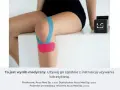 Prądy na kolano w kolorze niebieskim i różowym, wspierające staw. Opakowanie produktu Line Sport.